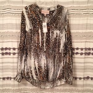 NWT Philosophy brand animal print blouse